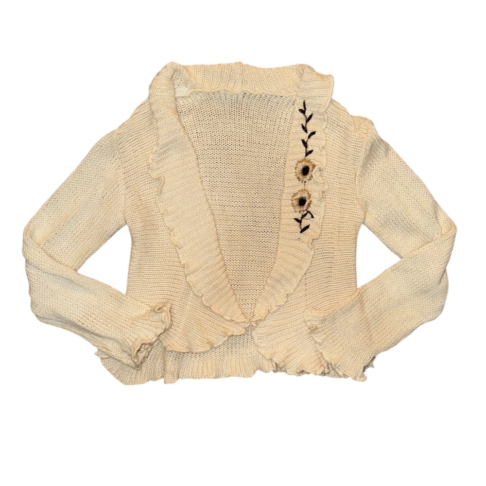 embroidered knit cardigan